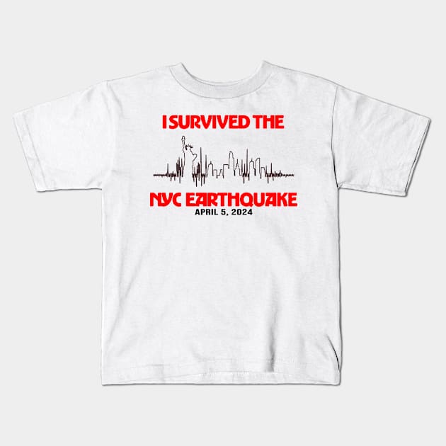 I Survived The NYC Earthquake Kids T-Shirt by AdoreedArtist